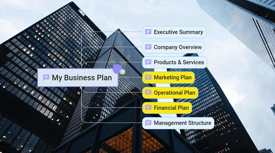 my biz plan with 3 branches yellow fill